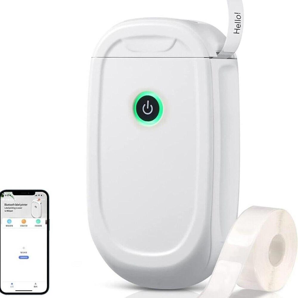 Dartwood Label Maker - Mini Portable Bluetooth Label Printer Machine (White)